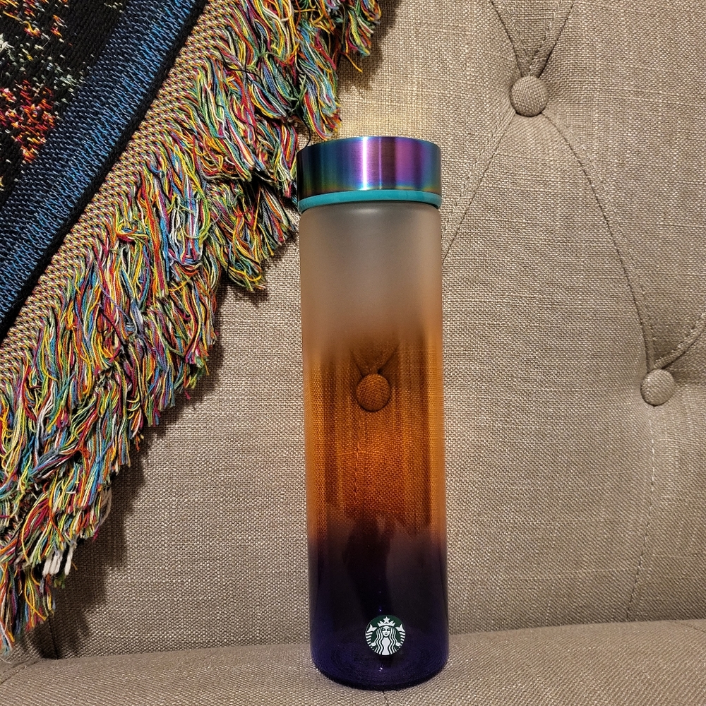 Starbucks Oil Slick Glass water bottle